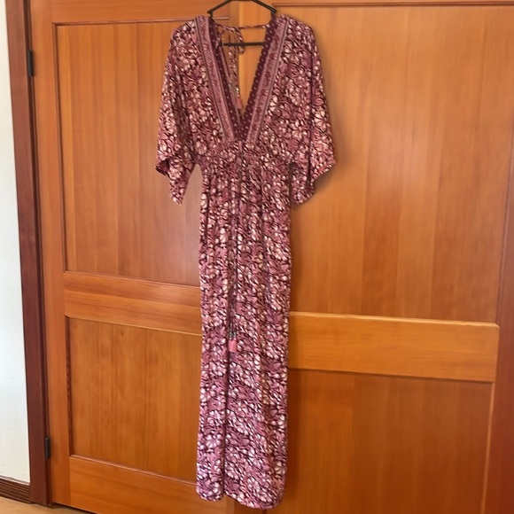 White Waves Kimono Wide Leg Jumpsuit - Picture 4 of 8